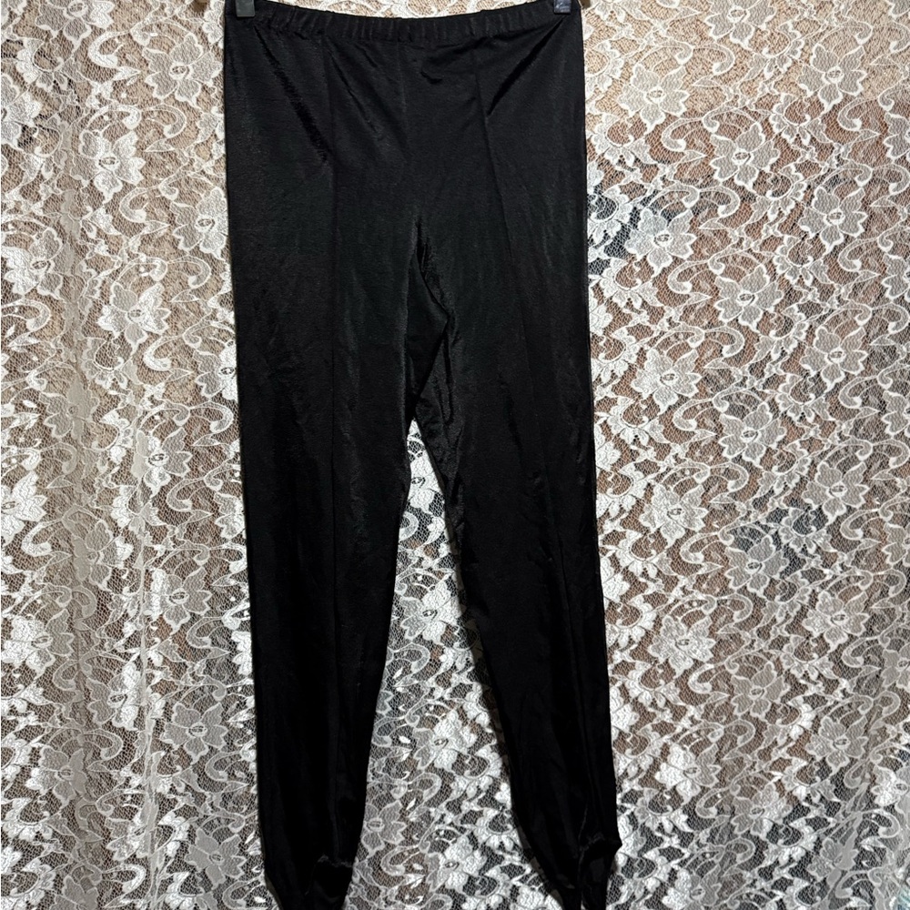 Vintage Frederick's of Hollywood Black stirrup Leggings with Elastic Waistband